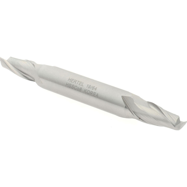 19/64" 2-Flute Cobalt Square End Mill - Hertel E2050019
