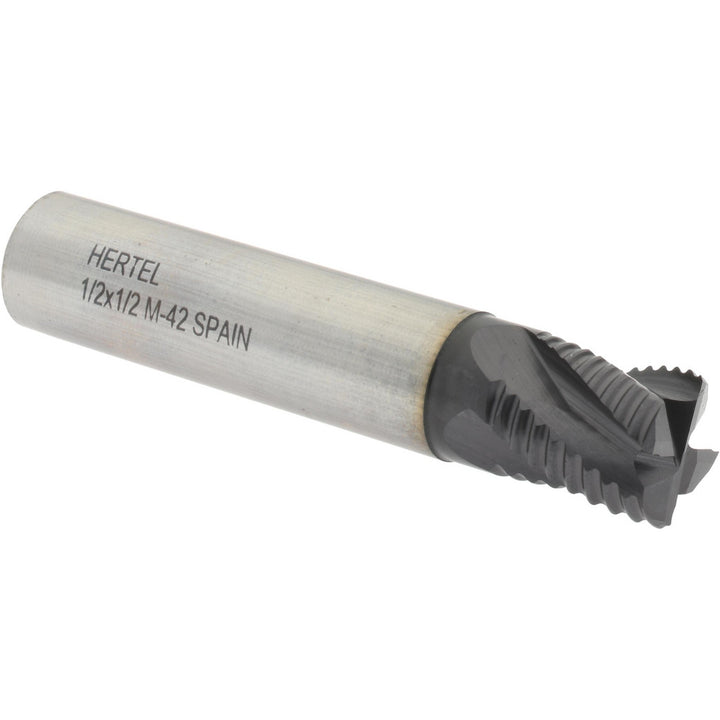 0.5000" 4-Flute Cobalt Single End Mill, TiAlN - Hertel 84512854