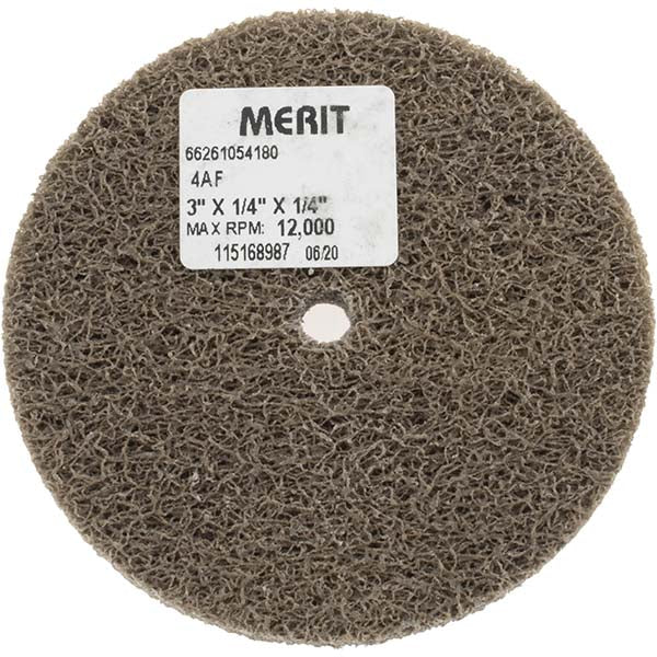 3 x 1/4" Aluminum Oxide Deburring Wheels Disc - Merit Abrasives 66261054180