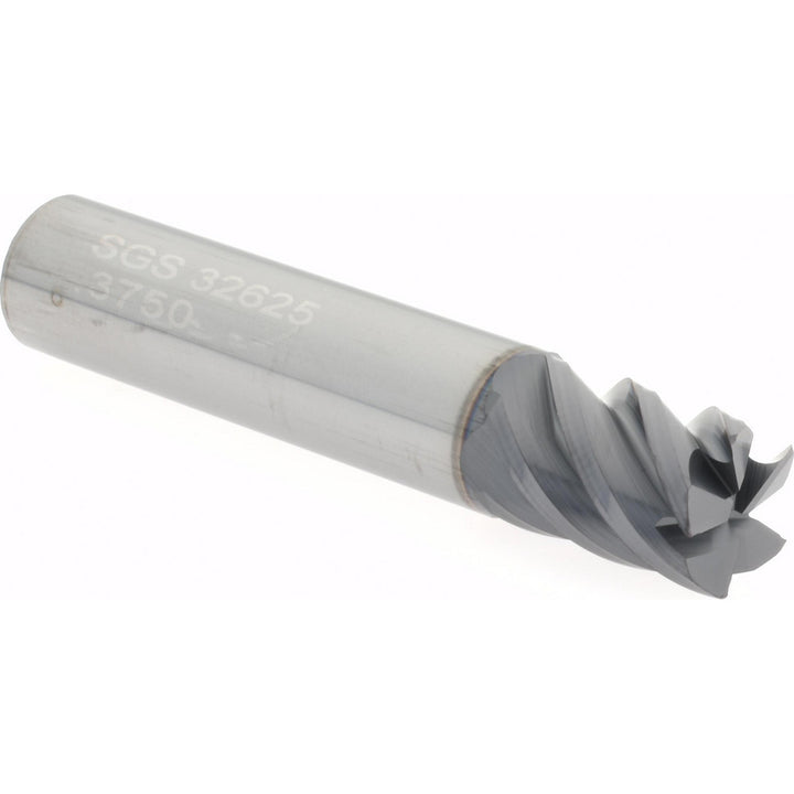 3/8" 5-Flute Solid Carbide Corner Radius End Mill, AlTiN - SGS 32625