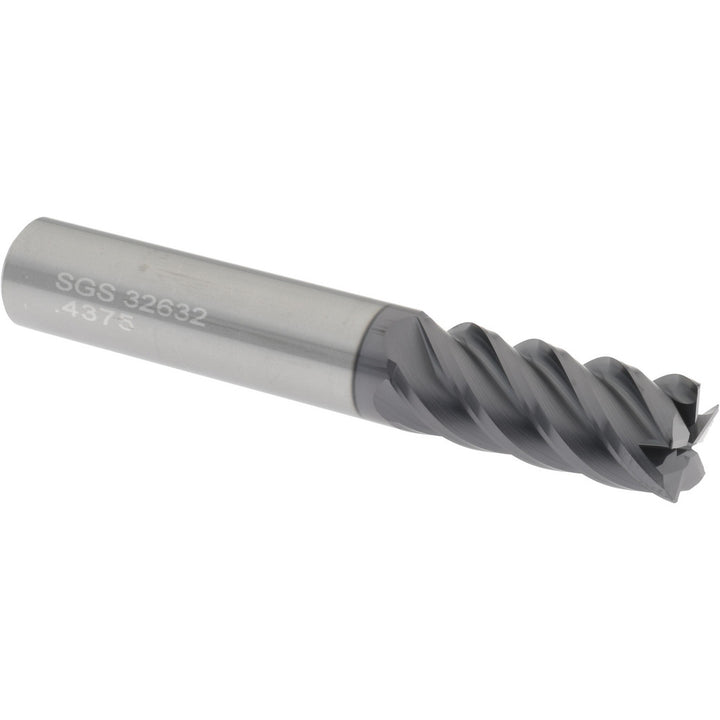 7/16" 5-Flute Solid Carbide Corner Radius End Mill, AlTiN - SGS 32632