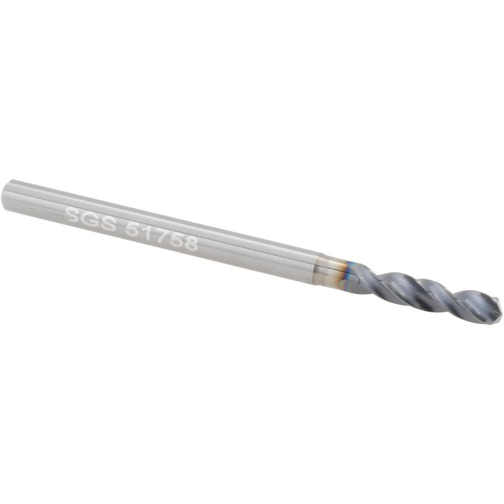 #32 Solid Carbide Screw Machine Drill Bit, AlTiN, 145° point - SGS 51758