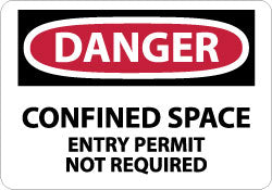 CONFINED SPACE ENTRY PERMIT NOT REQUIRED Sign - AccuformNMC D373P