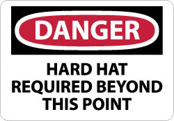 HARD HAT REQUIRED BEYOND THIS POINT Sign - AccuformNMC D389AB