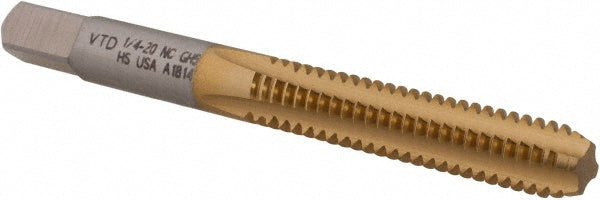 1/4-20 UNC High-Speed Steel Standard Tap, TiN - Greenfield Threading 305111