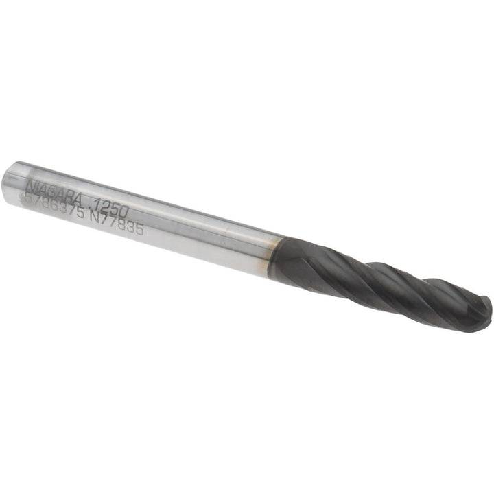 1/8" 4-Flute Solid Carbide Ball End Mill, CVD Diamond - Seco 17004999