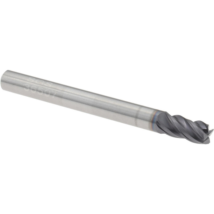 3/16" 4-Flute Solid Carbide Corner Radius End Mill, TX - SGS 36507