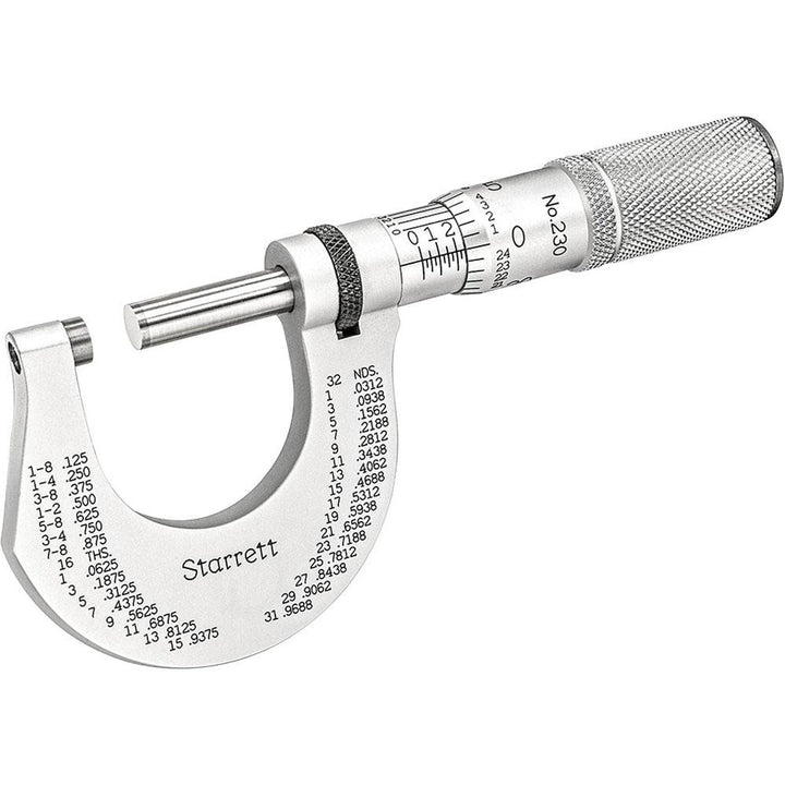 1.0000" Micrometer, 0.000050" accuracy - Starrett 50947