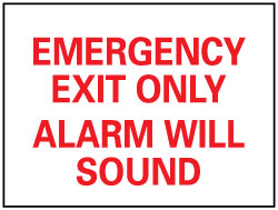 Emergency Exit Only Alarm Will Sound Sign - AccuformNMC M85RB