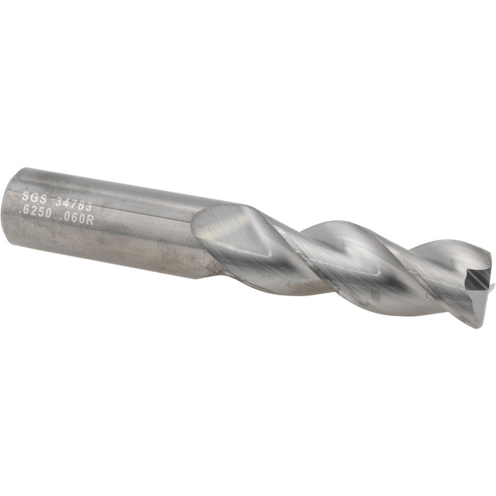 5/8" 3-Flute Solid Carbide Corner Radius End Mill - SGS 34783