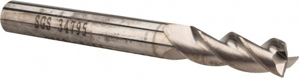 1/4" 3-Flute Solid Carbide Corner Radius End Mill, TIB2 - SGS 34795