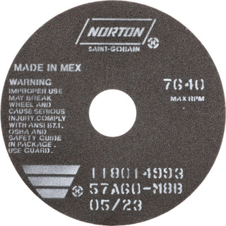 6 x 1/16" 60-Grit Aluminum Oxide Grinding & Cutoff Wheel - Norton 66252822975