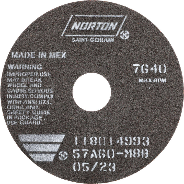 6 x 1/16" 60-Grit Aluminum Oxide Grinding & Cutoff Wheel - Norton 66252822975