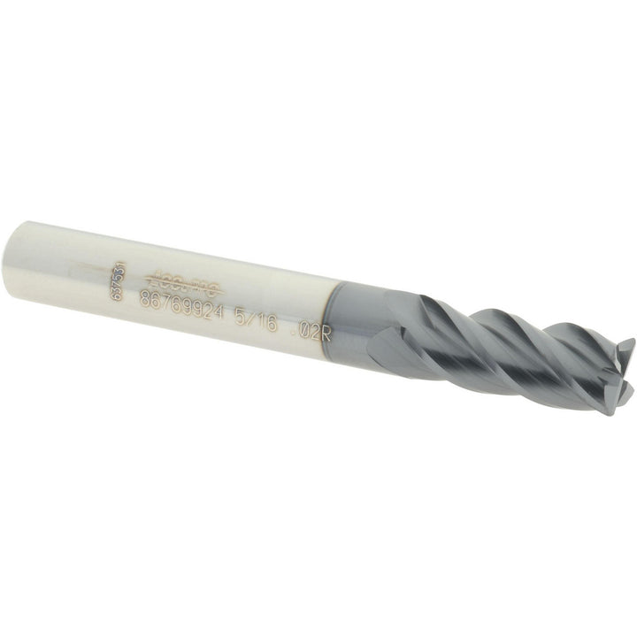 5/16" 4-Flute Solid Carbide Corner Radius End Mill, AlTiN - Accupro 12182509