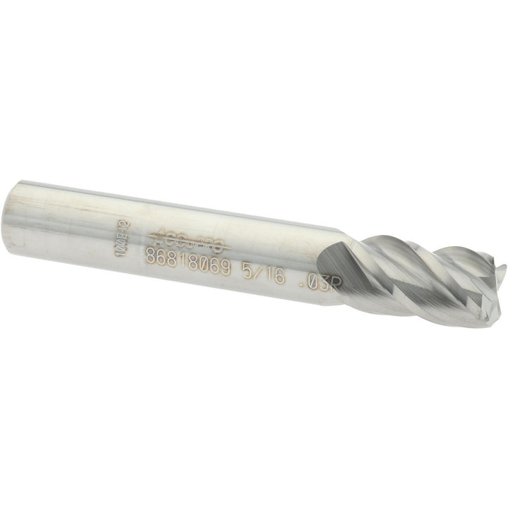 5/16" 4-Flute Solid Carbide Corner Radius End Mill - Accupro 12182834