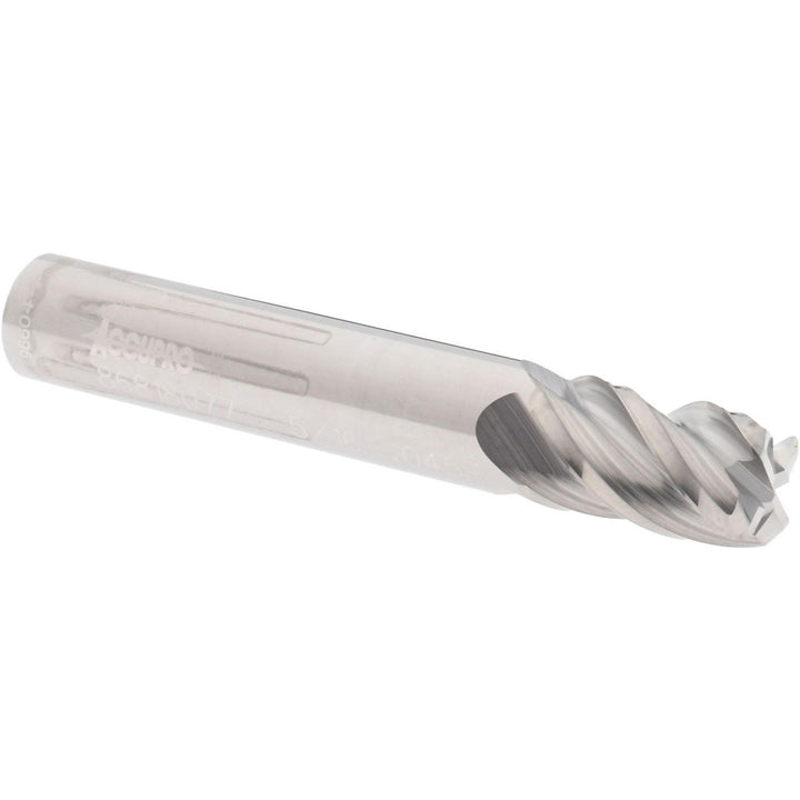 5/16" 4-Flute Solid Carbide Corner Radius End Mill - Accupro 12182835