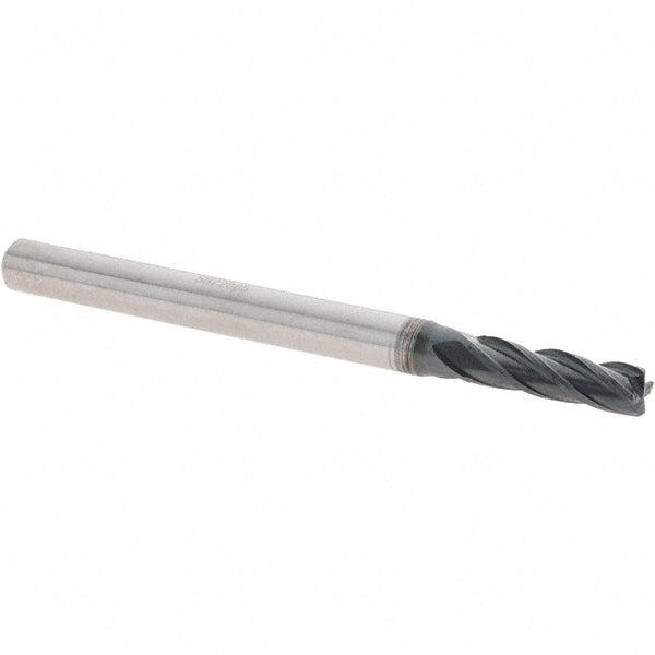 0.1378" 4-Flute Solid Carbide Corner Radius End Mill, AlTiN - Iscar 5620050