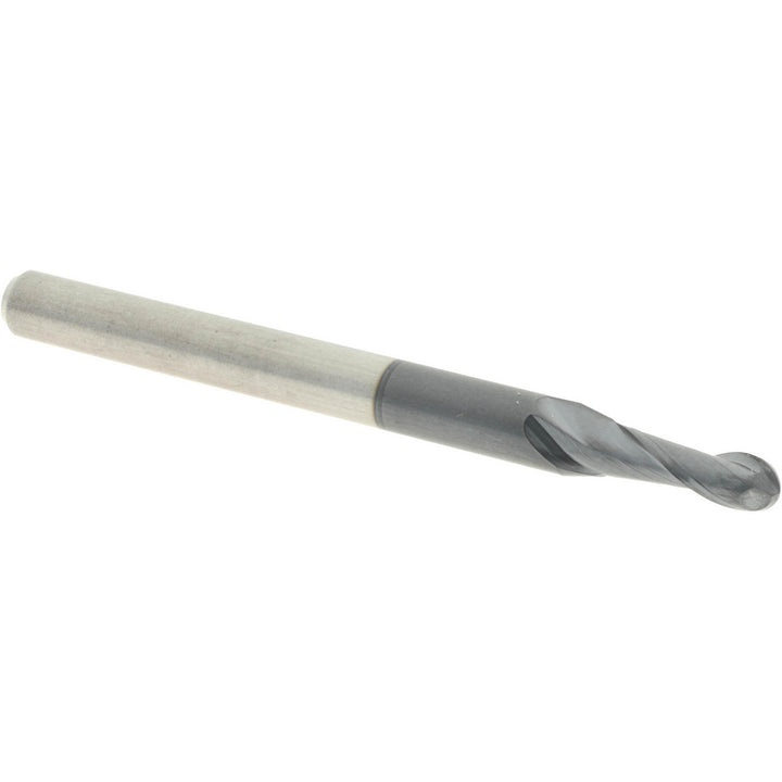 3/32" 2-Flute Solid Carbide Ball End Mill, AlTiN - Accupro 12183913