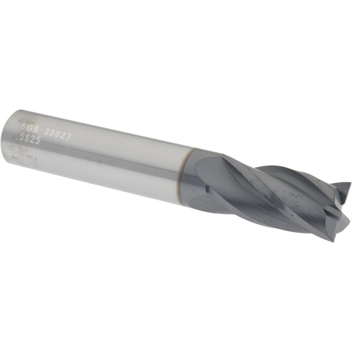 9/16" 4-Flute Solid Carbide Square End Mill, AlTiN - SGS 30023
