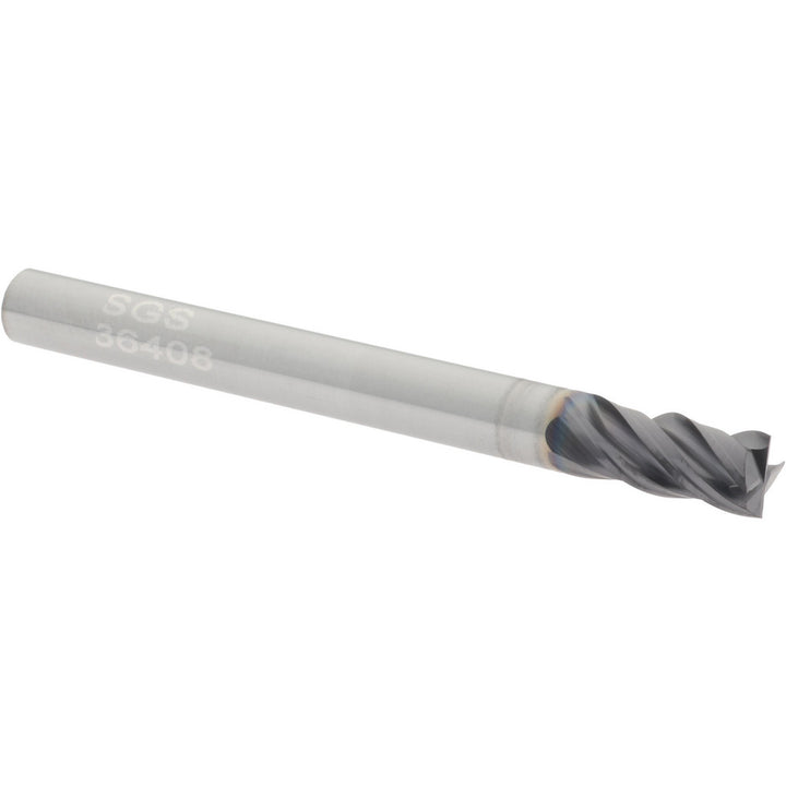 3/16" 4-Flute Solid Carbide Square End Mill, AlTiN - SGS 36408