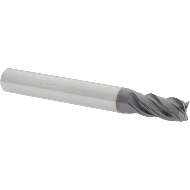 9/32" 4-Flute Solid Carbide Square End Mill, AlTiN - SGS 36418