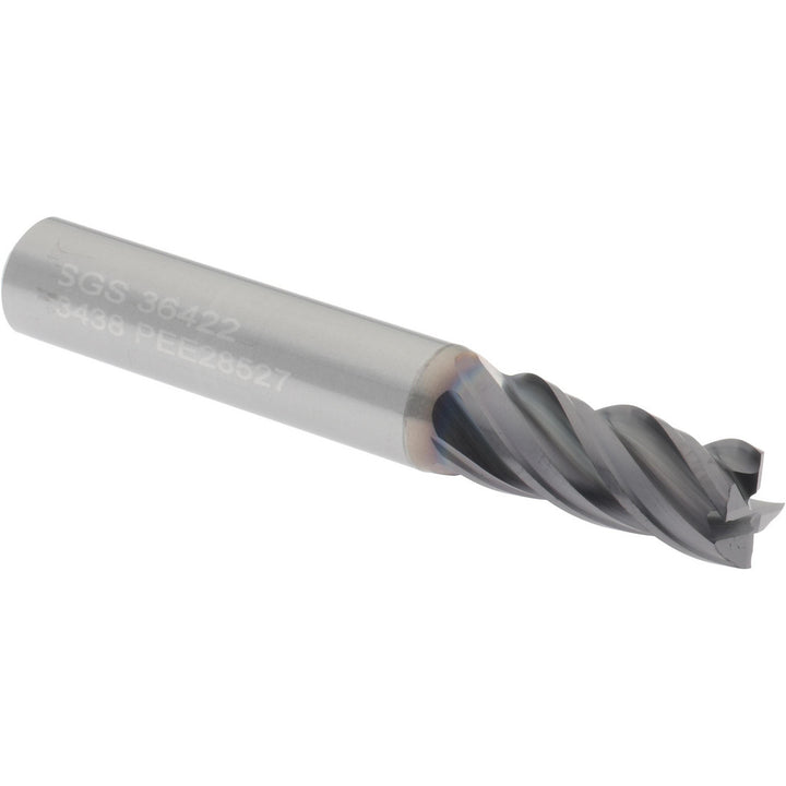 11/32" 4-Flute Solid Carbide Square End Mill, AlTiN - SGS 36422
