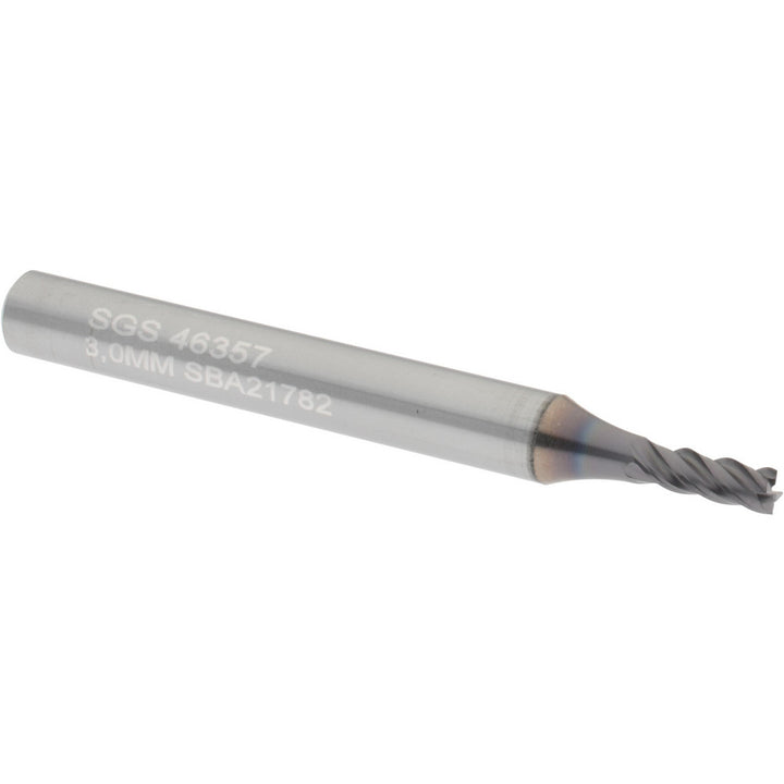 0.1181" 4-Flute Solid Carbide Square End Mill, AlTiN - SGS 46357