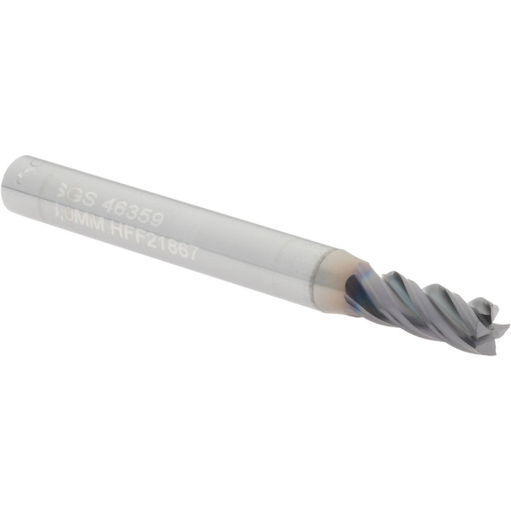 0.1969" 4-Flute Solid Carbide Square End Mill, AlTiN - SGS 46359
