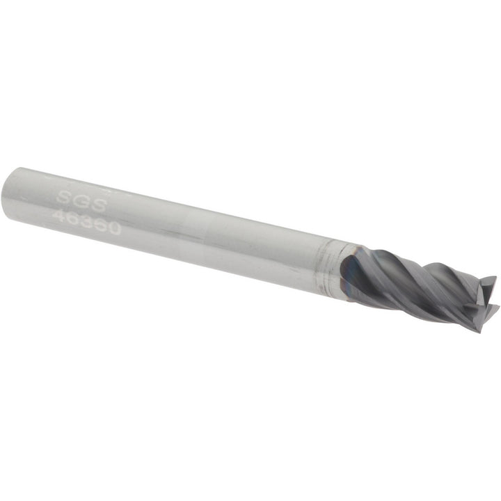 0.2362" 4-Flute Solid Carbide Square End Mill, AlTiN - SGS 46360