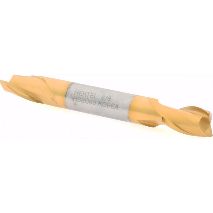 3/8" 2-Flute Cobalt Square End Mill, TiN - Hertel E4050024