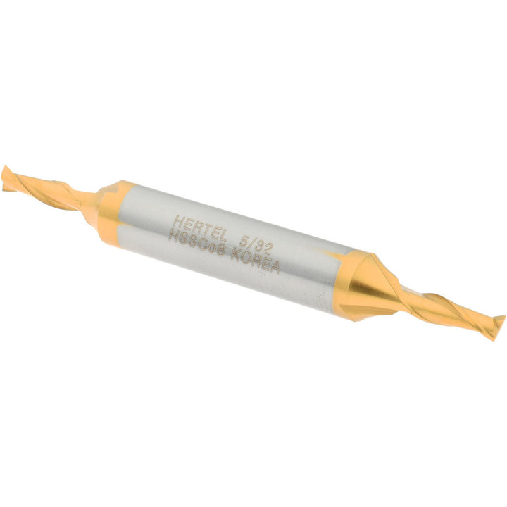 5/32" 2-Flute Cobalt Square End Mill, TiN - Hertel E4050010