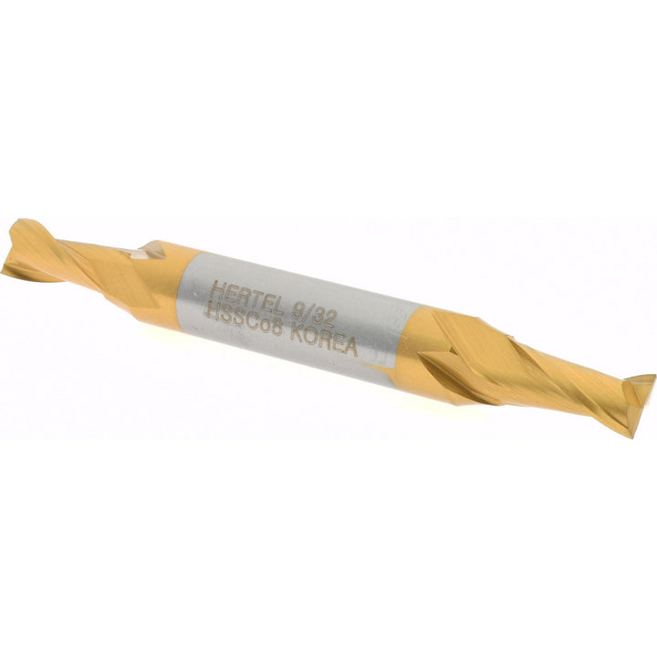 9/32" 2-Flute Cobalt Square End Mill, TiN - Hertel E4050018