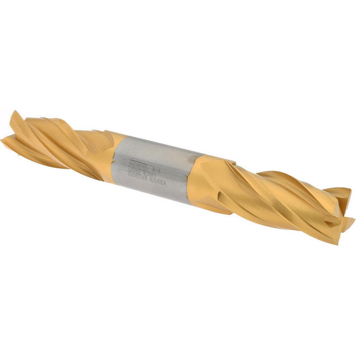 3/4" 4-Flute Cobalt Square End Mill, TiN - Hertel E4053048