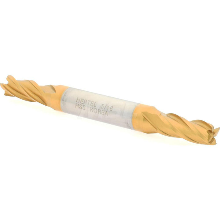 5/16" 4-Flute High Speed Steel Square End Mill, TiN - Hertel E8053020