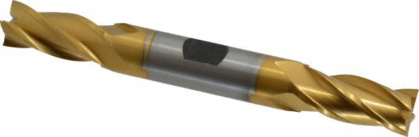 15/32" 4-Flute High Speed Steel Square End Mill, TiN - Hertel E8053030