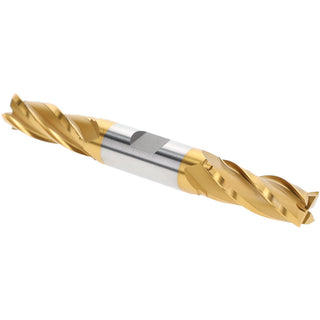 9/16" 4-Flute High Speed Steel Square End Mill, TiN - Hertel E8053036