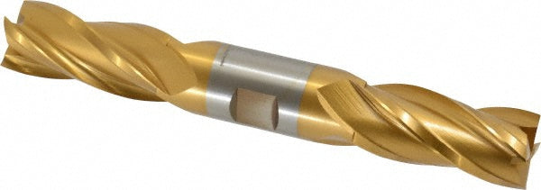 7/8" 4-Flute High Speed Steel Square End Mill, TiN - Hertel E8053056