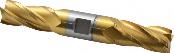 15/16" 4-Flute High Speed Steel Square End Mill, TiN - Hertel E8053060