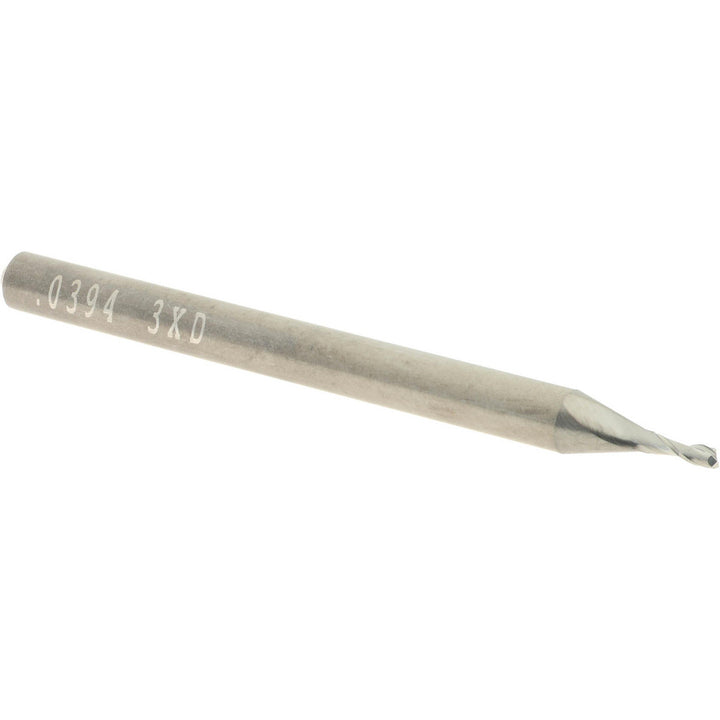 0.0394" 2-Flute Solid Carbide Square End Mill - Accupro 12458516