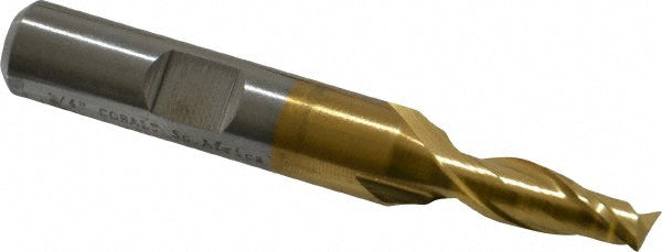 1/4" 2-Flute Cobalt Square End Mill, TiN - Cleveland C32505