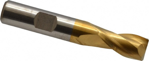 1/2" 2-Flute Cobalt Square End Mill, TiN - Cleveland C32521