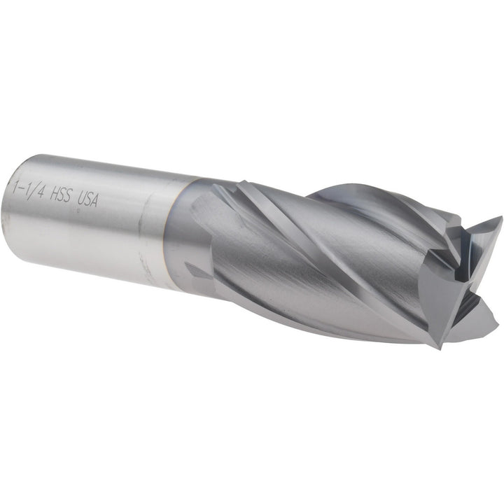 1-1/4" 4-Flute High Speed Steel Square End Mill, TiCN - Cleveland C33294