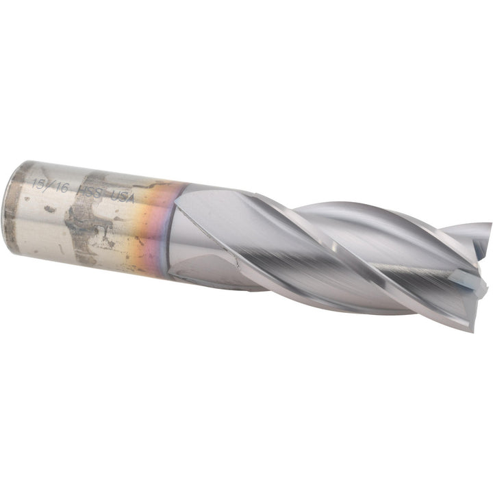 15/16" 4-Flute High Speed Steel Square End Mill, TiCN - Cleveland C33285