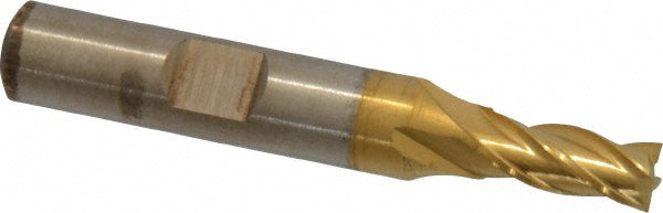 1/4" 4-Flute High Speed Steel Square End Mill, TiN - Cleveland C41522