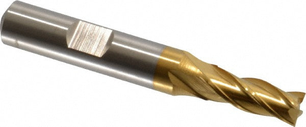9/32" 4-Flute High Speed Steel Square End Mill, TiN - Cleveland C33195