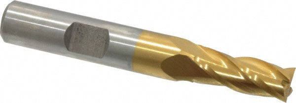 5/16" 4-Flute High Speed Steel Square End Mill, TiN - Cleveland C41523