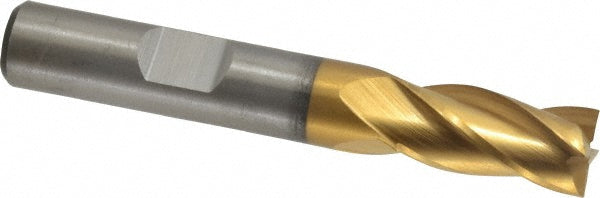 3/8" 4-Flute High Speed Steel Square End Mill, TiN - Cleveland C41524