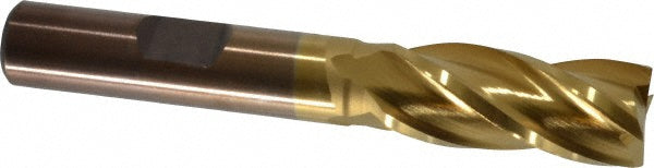 7/16" 4-Flute High Speed Steel Square End Mill, TiN - Cleveland C33203