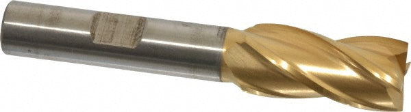 1/2" 4-Flute High Speed Steel Square End Mill, TiN - Cleveland C33207