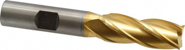 9/16" 4-Flute High Speed Steel Square End Mill, TiN - Cleveland C33209